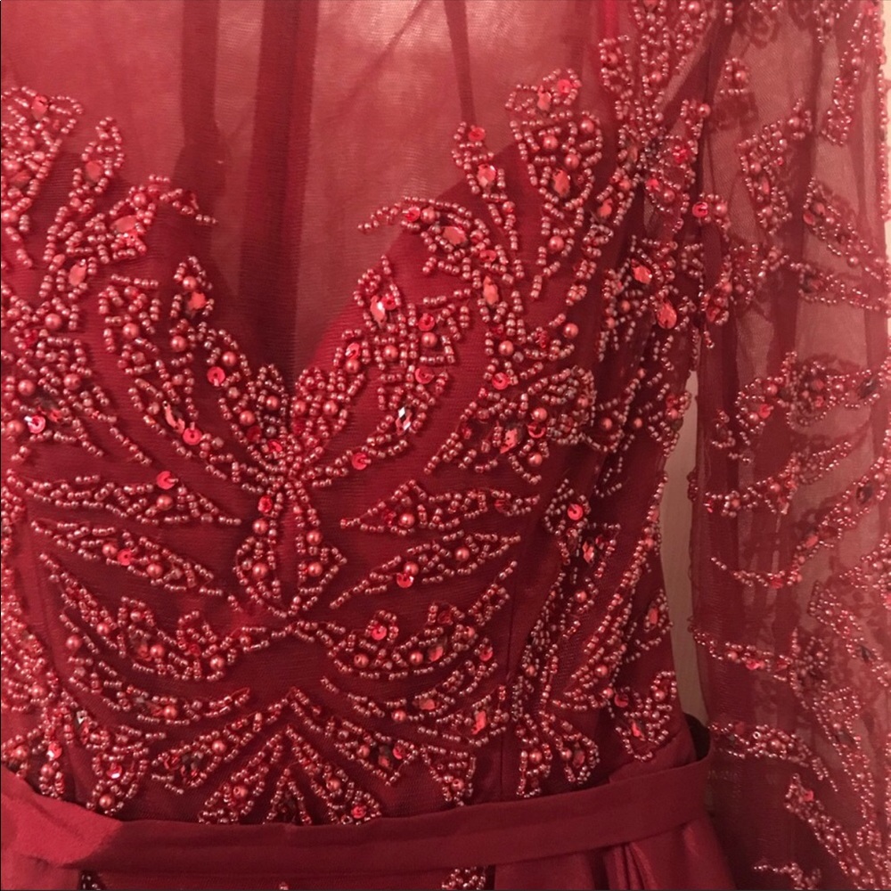 Wine Red Prom Dress - Picture 5 of 7